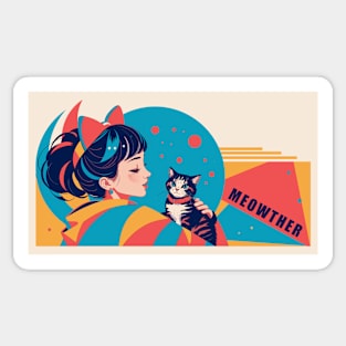 "Meowther" Colorful Geometric Design - Banner Type Sticker